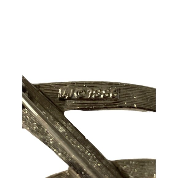 Vintage JJ 1986 Brooch Pin Silver Tone Modernist Swirl Tornado Design Abstract - Picture 6 of 7